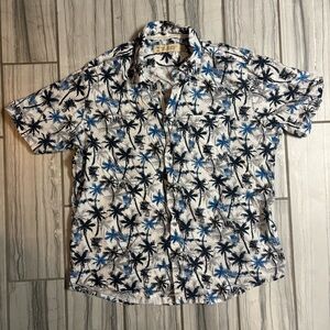 Tommy Bahama Palm Print Shirt - Black and Blue